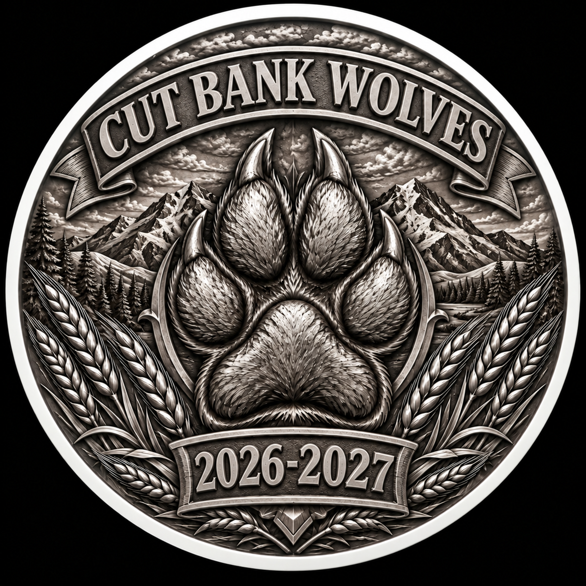 Cut Bank Wolves 2026–2027 limited edition fundraiser coin