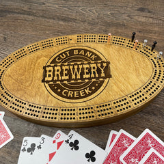 Cut Bank Creek Brewery handcrafted wooden cribbage board