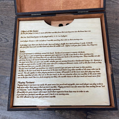 Cut Bank, Montana Fast Track/Frustration Marbles game with custom wooden box.