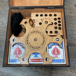 Cut Bank, Montana Fast Track/Frustration Marbles game with custom wooden box.